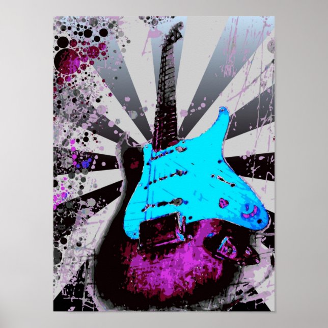 Póster Poster de guitarra eléctrica (Frente)