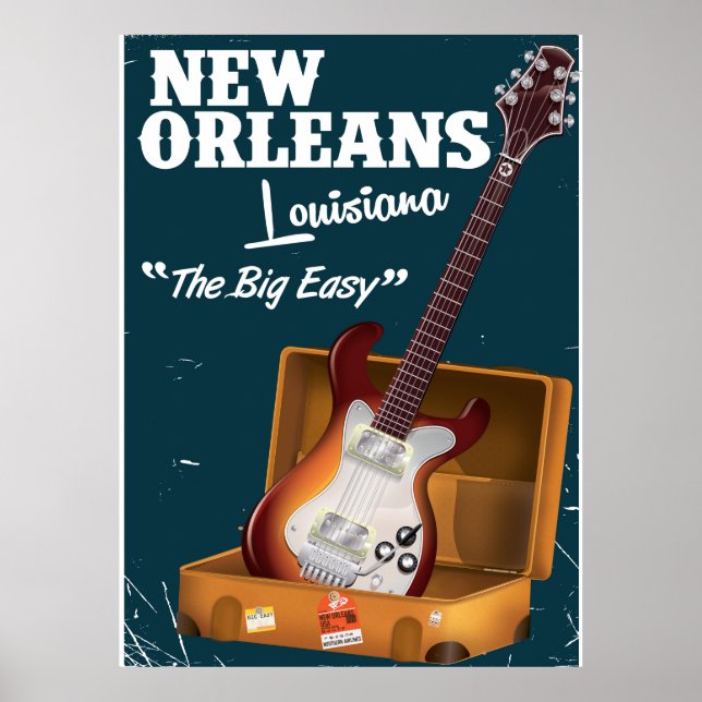 Póster Poster de guitarra eléctrica de Nueva Orleans Loui (Frente)