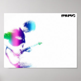 Póster Poster de guitarra musical