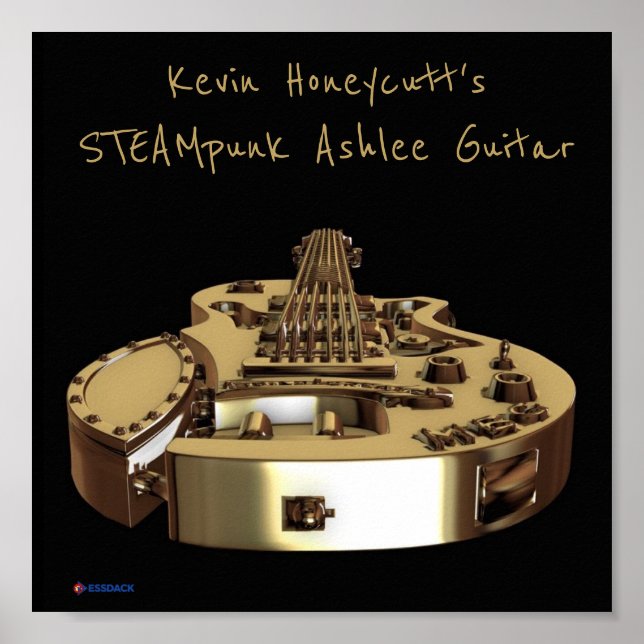 Póster Poster de guitarra STEAMpunk Ashlee de Kevin Honec (Frente)