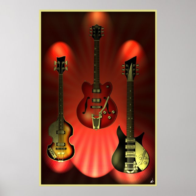 Póster Poster de Guitars de Vintage (Frente)