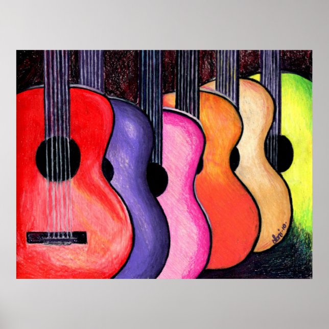 Póster Poster de Guitars multicolor por Loni (Frente)