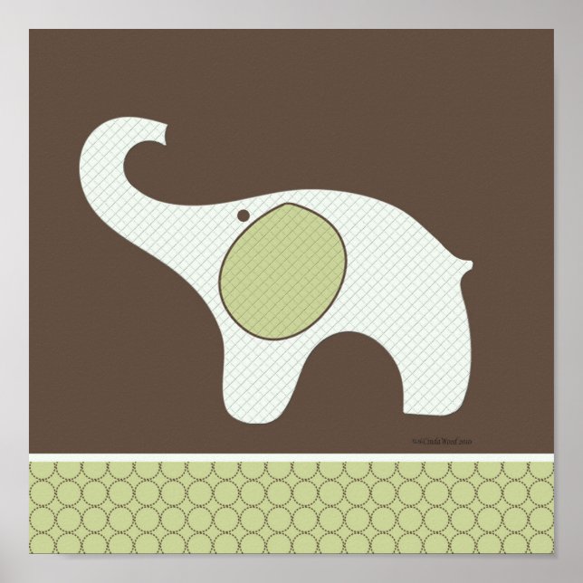 Póster Poster de habitación para elefantes bebés (Frente)