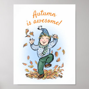 Póster Poster de habitación para niños: ¡El otoño es impr