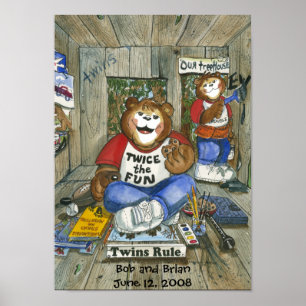 Póster Poster de habitación para niños gemelos