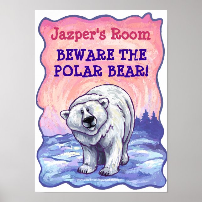 Póster Poster de habitación personal del oso polar (Frente)