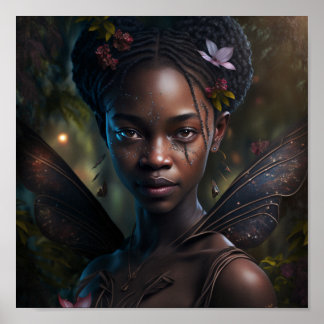 Póster poster de hadas de "mariposa negra"