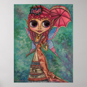 Póster Poster de hadas rosadas victorianas