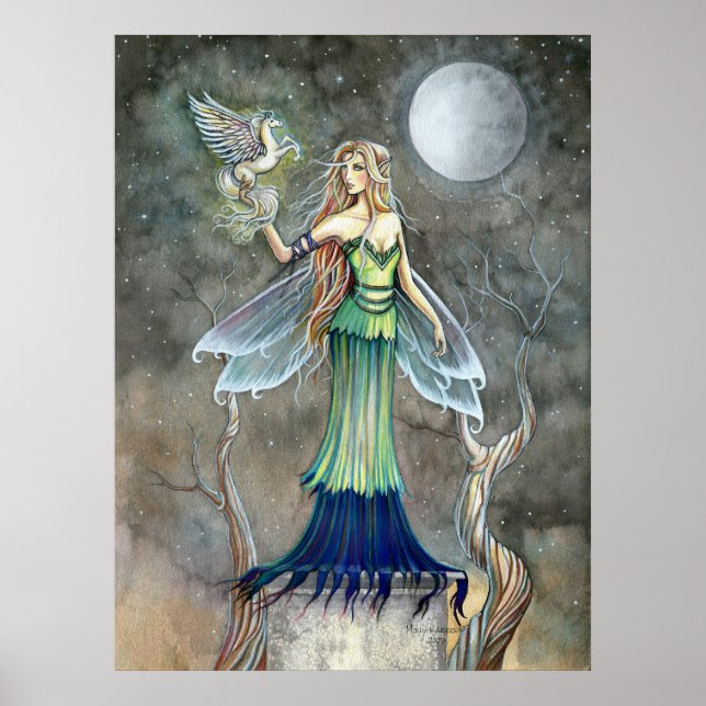 Póster Poster de hadas y pequeñas pegasus de Molly Harris (Frente)