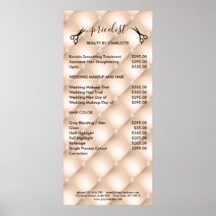 Póster Poster de Hair Stylist Pricelist