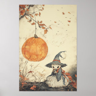Póster Poster de Halloween al estilo de pintura coreano