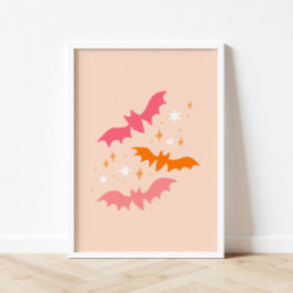 Póster Poster de Halloween de Bats Rosados