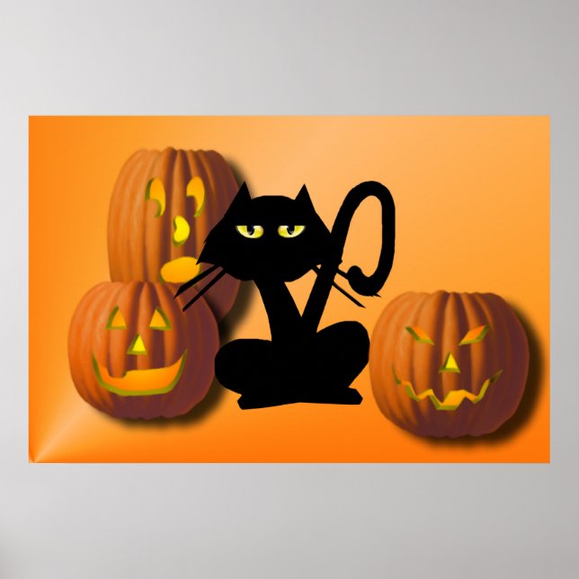 Póster Poster de Halloween de Plain Black Kitty (Frente)
