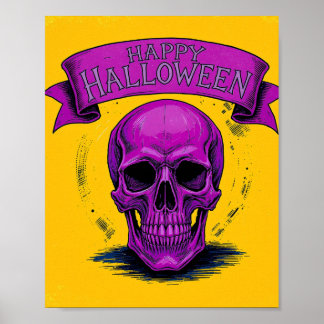 Póster Poster de Halloween de Purple Skull