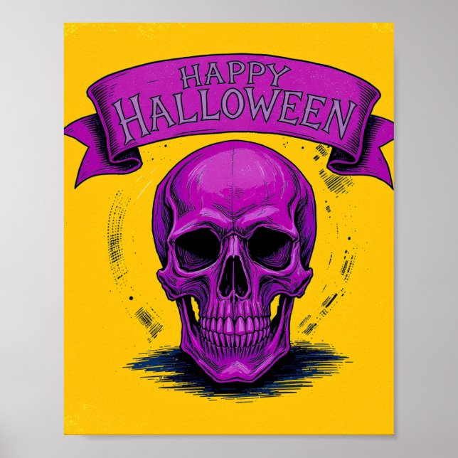 Póster Poster de Halloween de Purple Skull (Frente)