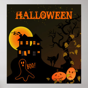 Póster Poster de Halloween en la casa de Haunted