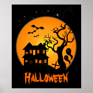 Póster Poster de Halloween en la casa de Haunted