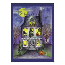 Poster de Halloween en la casa de Haunted