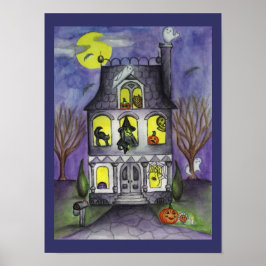 Póster Poster de Halloween en la casa de Haunted