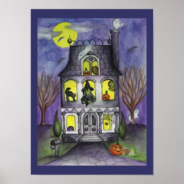 Póster Poster de Halloween en la casa de Haunted (Frente)