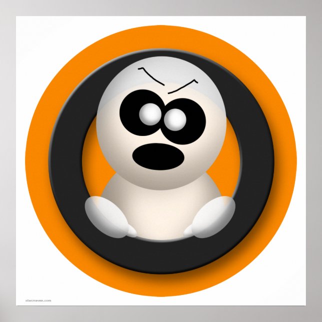 Póster Poster de Halloween, Naranja fantasma furioso (Frente)