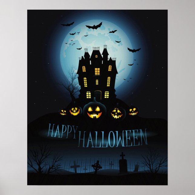 Póster Poster de Halloween oscuro y elegante (Frente)