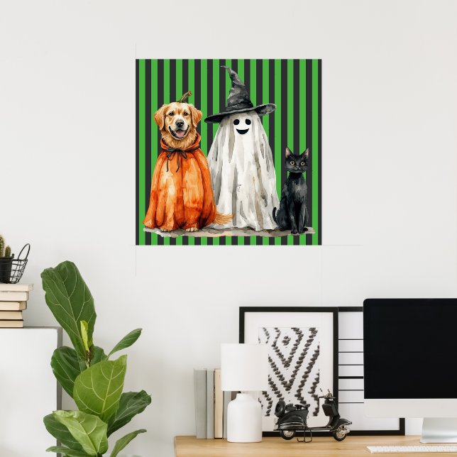Póster Poster de Halloween para gatos y perros (Oficina en casa)