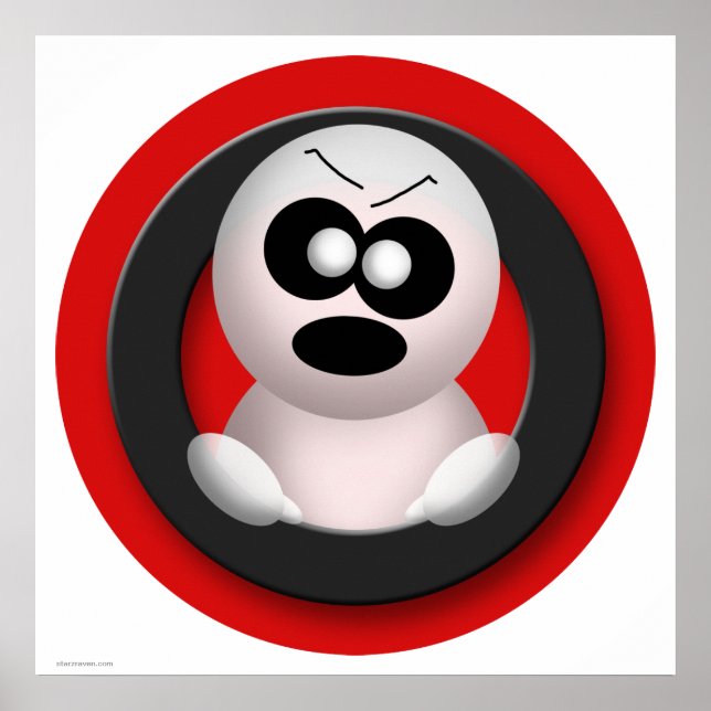 Póster Poster de Halloween Rojo Fantasma Enojado (Frente)