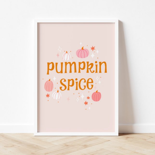 Póster Poster de Halloween rosa con especias de calabaza (Subido por el creador)