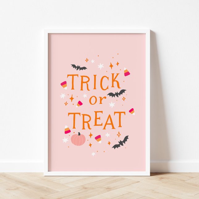 Póster Poster De Halloween Rosa O Trick (Subido por el creador)