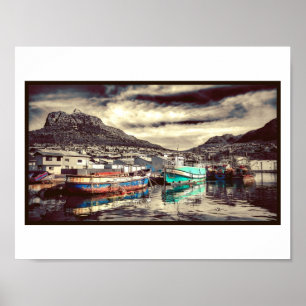 Póster Poster de Harbour Boats Refling Water Hout Bay