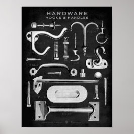Póster Poster de hardware de época Hooks-Handers Blackboa