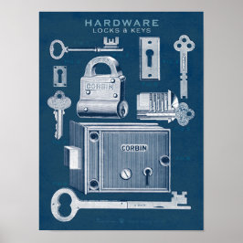 Póster Poster De Hardware Vintage Bloquea-Claves De Diseñ