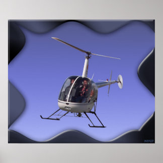 Póster Poster de helicóptero imprime el Poster piloto del