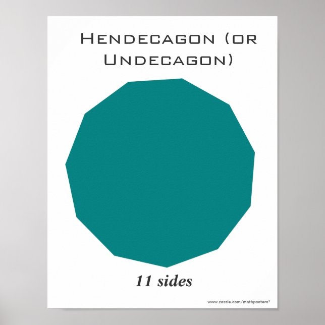 Póster Poster de Hendecagon o Undecagon del Polígono (Frente)
