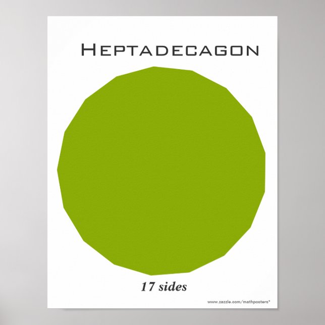 Póster Poster de Heptadecagón de Polígono (Frente)