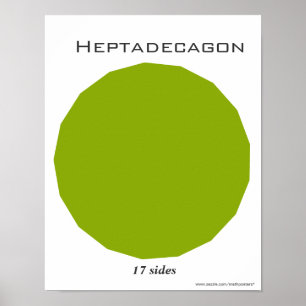 Póster Poster de Heptadecagon del polígono