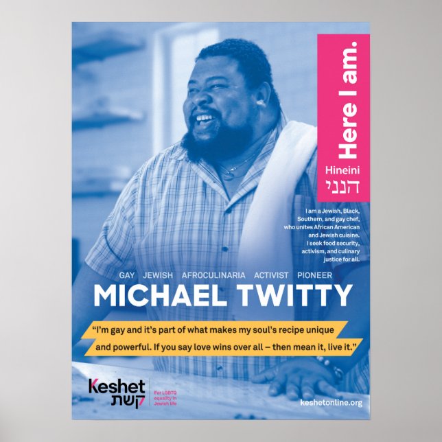 Póster POSTER de héroes judíos LGBTQ - Michael Twitty (Frente)
