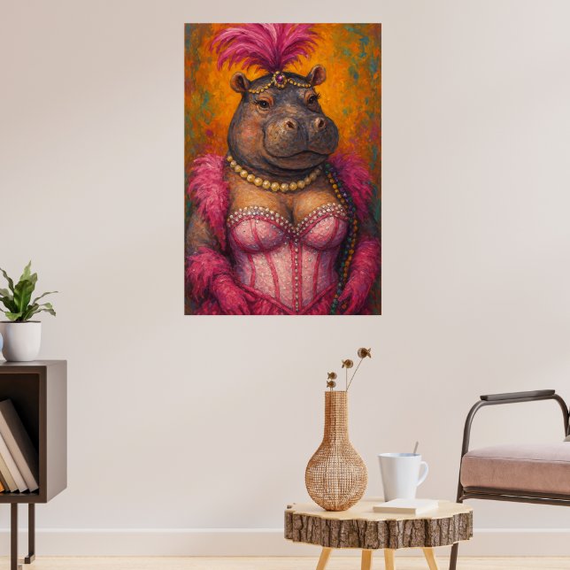 Póster Poster de Hippo Retrato Mardi Gras (Salón 3)
