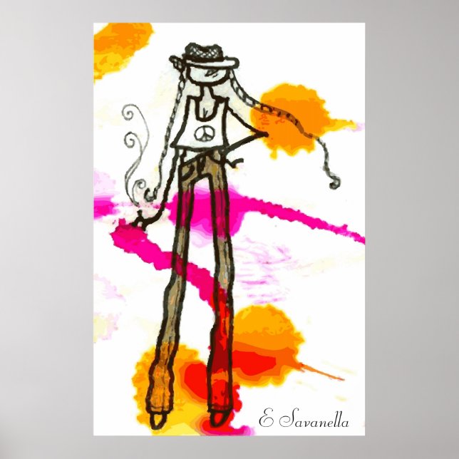 Póster poster de hipster chica (Frente)