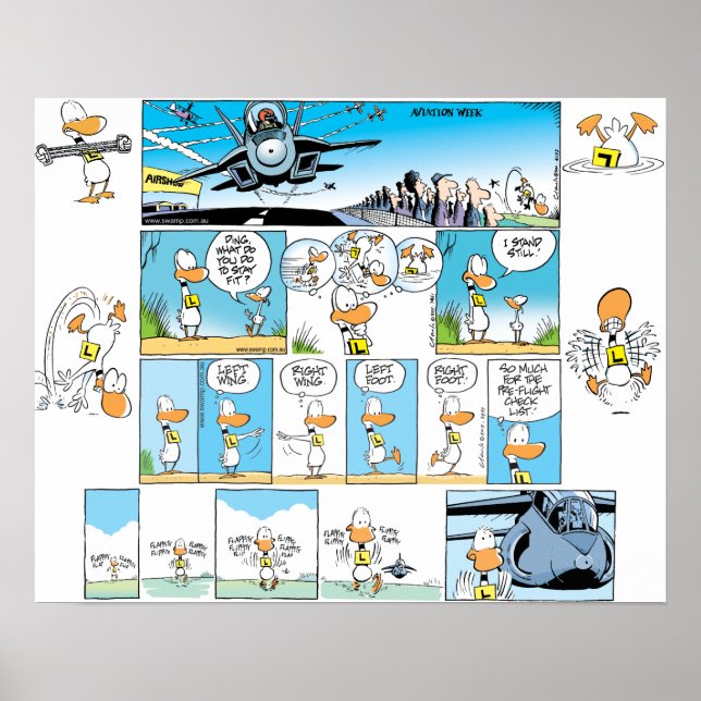 Póster Poster de historietas de aviación (Frente)