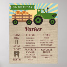 Poster de hito de cumpleaños Tractor Hayride Pumpk