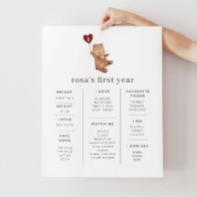 Poster de hito en globo de oso de San Valentín