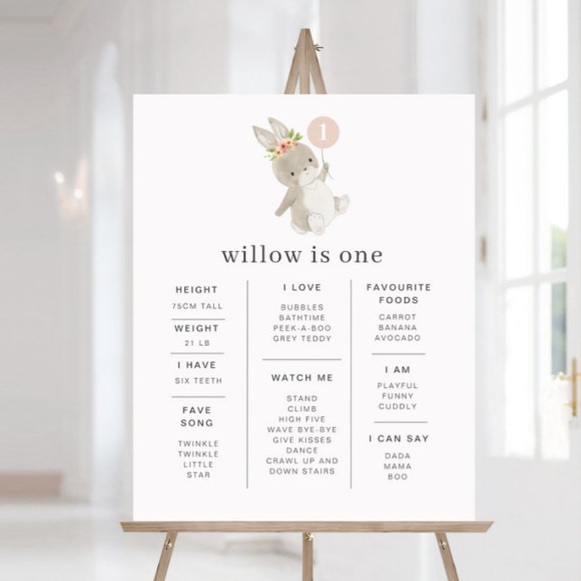 Póster Poster de hitos de globo rosa Bunny (Subido por el creador)