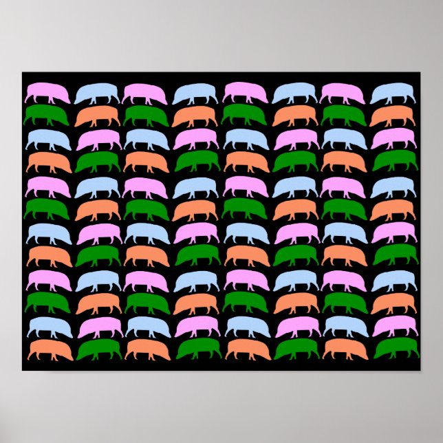 Póster Poster de Hogs multicolores (Frente)