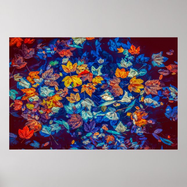 Póster poster de hojas abstractas (Frente)