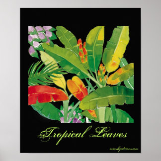 Póster Poster de hojas tropicales