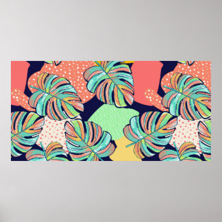 Póster Poster de hojas tropicales