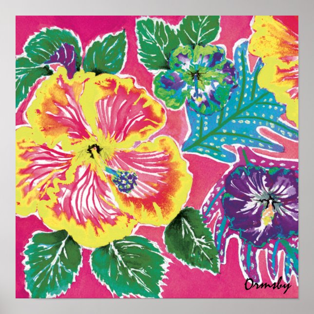 Póster Poster de Holiday Hibiscus Magenta (Frente)