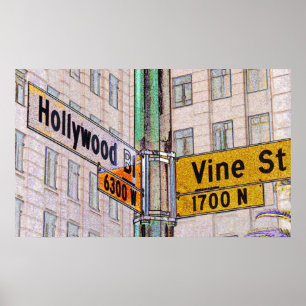 Póster Poster de Hollywood y de la vid